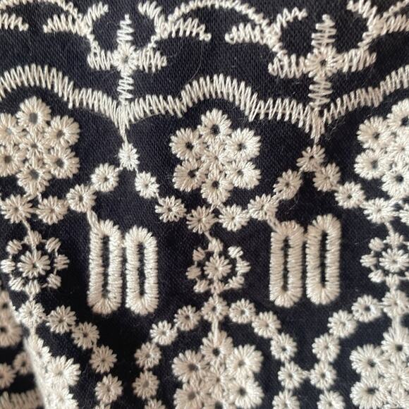 Old Navy black Embroidered Waist-Defined Flutter-Sleeve Tie-Back Mini Dress - Picture 11 of 12